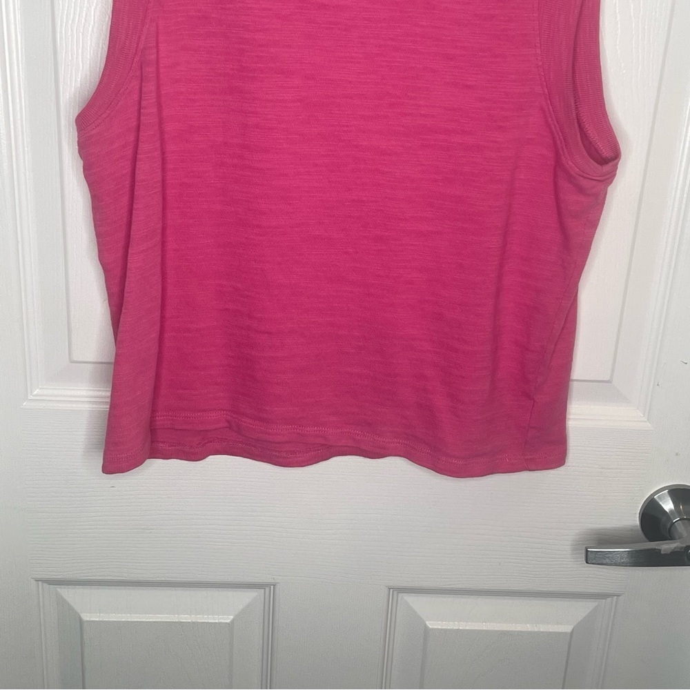Faherty Sunwashed Slub Muscle Tank Organic Cotton In Cone Flower Pink S - Picture 5 of 9
